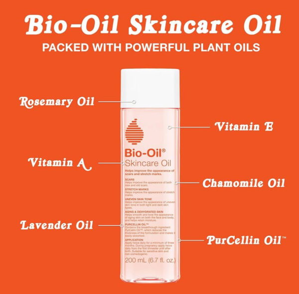 Bio-Oil Skincare Body Oil Serum, Face and Body Moisturizer with Vitamin E & A, for Scars, Stretch Marks, Sensitive Skin, All Skin Types, Dermatologist Recommended, Non-Comedogenic, 6.7 Oz - Image 2