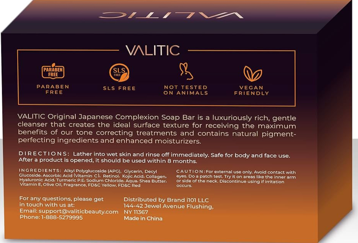 VALITIC Kojic Acid Dark Spot Remover Soap Bars with Vitamin C, Retinol, Collagen, Turmeric - Original Japanese Complex Infused with Hyaluronic Acid, Vitamin E, Shea Butter, Castile Olive Oil (2 Pack) - Image 2