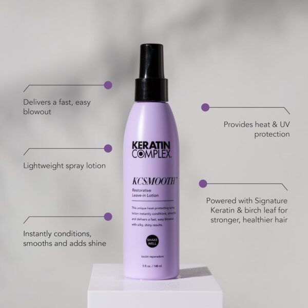Keratin Complex - KCSMOOTH Restorative Leave-in Lotion Blow Dry Aid - 5 fl oz - Image 3