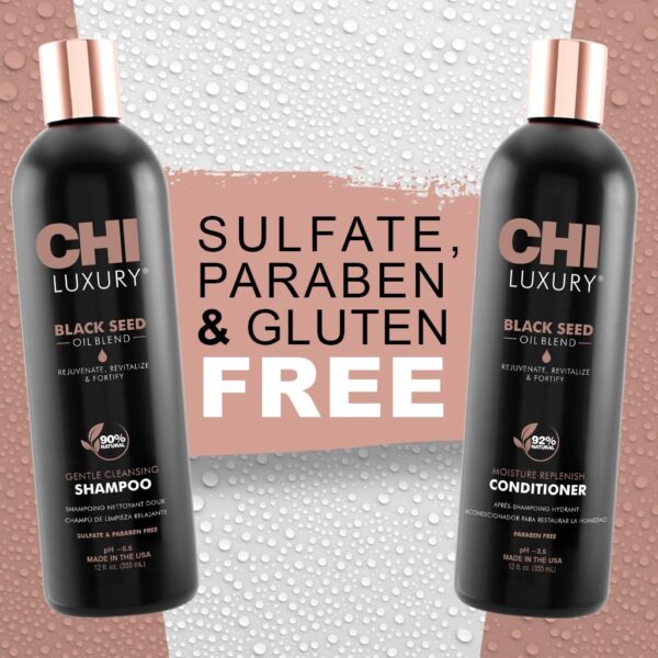 CHI Brand Luxury Black Seed Oil Blend Gentle Cleansing Shampoo & Moisture Replenish Conditioner 12 Fl Oz Each (pack Of 2) - Image 2