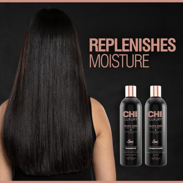 CHI Brand Luxury Black Seed Oil Blend Gentle Cleansing Shampoo & Moisture Replenish Conditioner 12 Fl Oz Each (pack Of 2) - Image 4