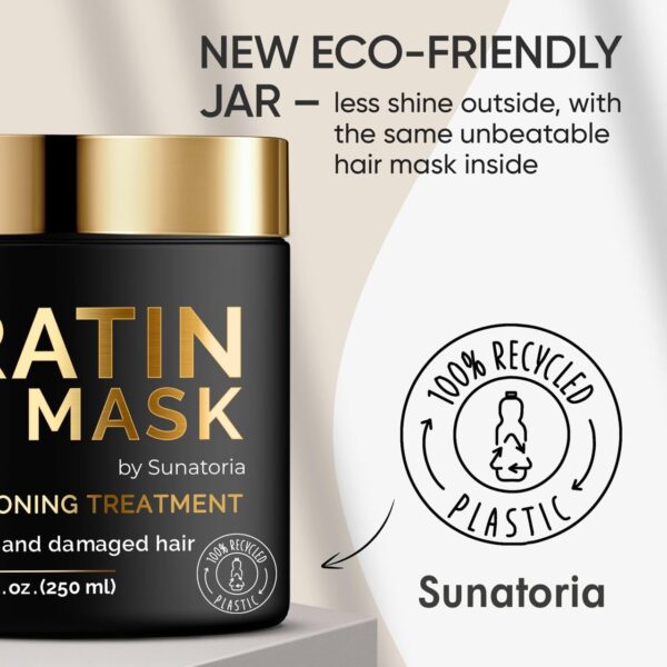 SUNATORIA Keratin Hair Mask - Deep Conditioner for Dry Damaged Hair - Hydrates, Repairs, Nourishes - Keratin Hair Treatment - Deep Conditioning Hair Mask - Keratina Mascarilla Para el Cabello - Image 3