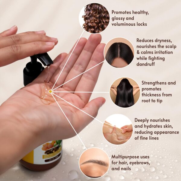 Organic Castor & Frankincense Oil Blend - 100% Pure and Natural, Cold Pressed, Unrefined Glass Bottle Castor and Frankincense Oil For Face & Hair Growth - 8oz - Image 4