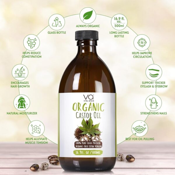 Pure Castor Oil Organic Cold Pressed Unrefined Glass Bottle-Castor Oil Wrap with 100% Cotton Flannel-Organic Castor Oil Pack Wrap-Waist & Neck Castor Oil Packs -Castor Oil Hexane Free. - Image 7
