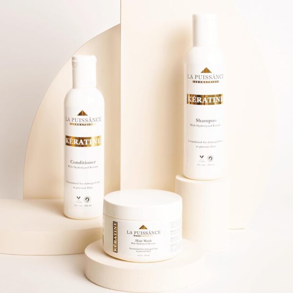 Keratin Hair Care Set - Shampoo, Conditioner, and Hair Mask - Complete Treatment for Dry, Damaged, Frizzy Hair - Repair, Hydrate, and Add Shine - for Home and Salon Use - Image 3