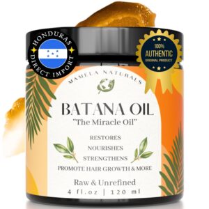 Raw Batana Oil For Hair Growth- 100% Pure & Organic Unrefined Dr Sebi Batana Hair Mask from Honduras - 4 oz jar - Natural Hair Growth Oil - Enhances Hair Thickness, Prevents Loss, Repairs Split Ends