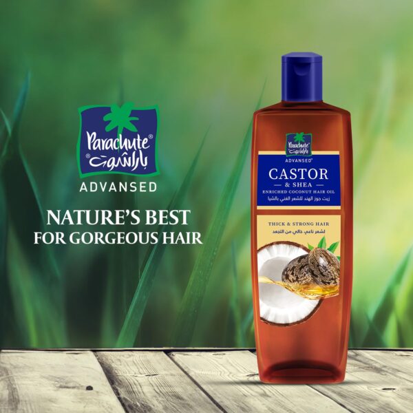 Parachute Advansed Castor & Shea Hair Oil| Castor Hair Oil| 10x Stronger Hair| For Thick, Soft & Nourished Hair| 10.1 Fl.oz | Pack of 2 - Image 4