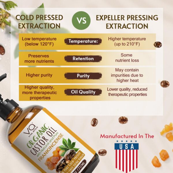 Organic Castor & Frankincense Oil Blend - 100% Pure and Natural, Cold Pressed, Unrefined Glass Bottle Castor and Frankincense Oil For Face & Hair Growth - 8oz - Image 5
