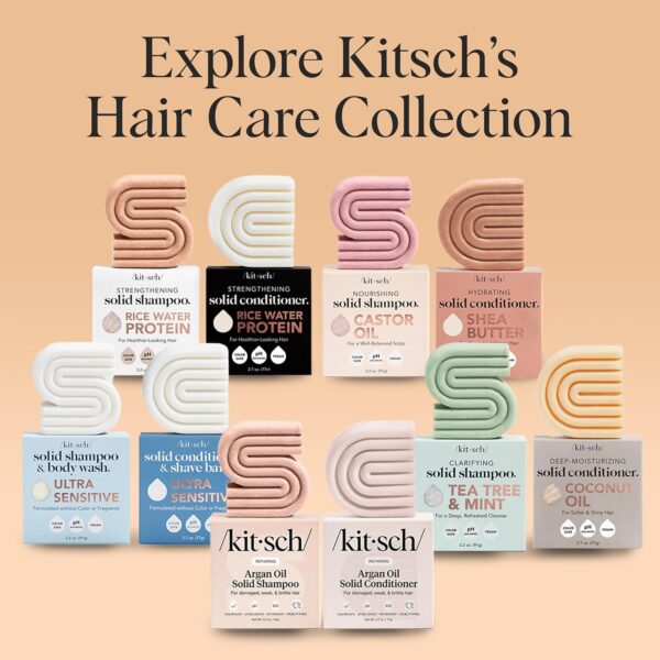 Kitsch Argan Oil Shampoo Bar - Repairing Solid Hair Shampoo for Women and Men - Strengthening, Moisturizing Hair Care - Vegan, All Natural, Paraben & Sulfate-Free, Made in USA, 3.2 oz - Image 3