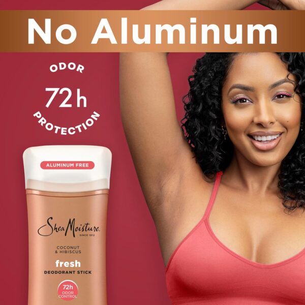 SheaMoisture Deodorant Stick 72h Odor Control Coconut & Hibiscus Fresh Aluminum Free 2.6 oz - Image 2