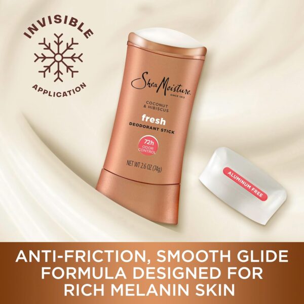 SheaMoisture Deodorant Stick 72h Odor Control Coconut & Hibiscus Fresh Aluminum Free 2.6 oz - Image 3