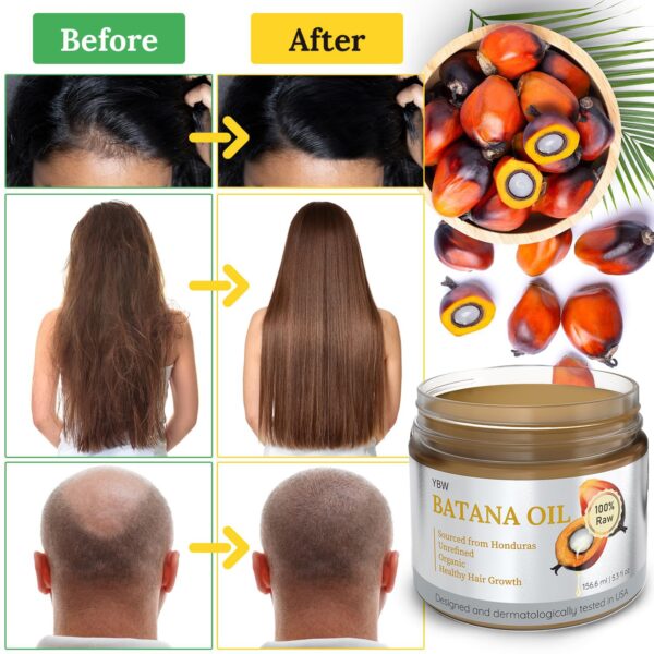 YBW Batana Oil for Hair Growth Dr. Sebi Organic, Natural, Pure and 100% Raw Batana Oil Paste from Honduras - Botana Enhances Hair Thickness, Prevents Loss for Men and Women - Image 3