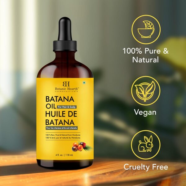 Dr Sebi Batana Oil for Hair Growth- Weightless(Glass bottle 4 fl oz) | 100% Pure & Unrefined Oils from Honduras, Lightweight Summer Hair Oil for Strengthening & Volumizing by Botanic Hearth - Image 3