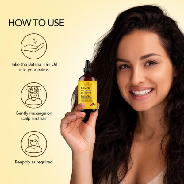 Dr Sebi Batana Oil for Hair Growth- Weightless(Glass bottle 4 fl oz) | 100% Pure & Unrefined Oils from Honduras, Lightweight Summer Hair Oil for Strengthening & Volumizing by Botanic Hearth - Image 4