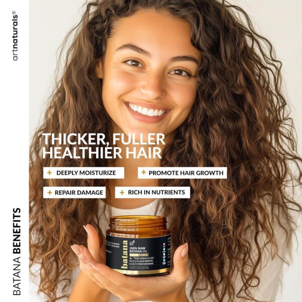 Batana Oil for Hair Growth – 4Pc Set: Raw Batana oil 4oz + 4.2oz Paste, Lash Wand & Brow Brush– Organic Dr. Sebi Inspired Products from Honduras –100% Unrefined Miracle for Scalp, Edges & Eyebrows - Image 3
