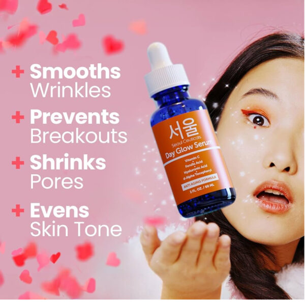 SeoulCeuticals Korean Skin Care 20% Vitamin C Hyaluronic Acid Serum + CE Ferulic Acid - Potent Anti Aging, Anti Wrinkle Korean Beauty 1oz - Image 3