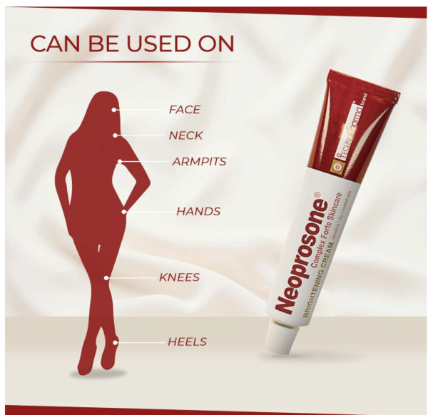Neoprosone, Skin Brightening Cream | 1.7 Fl oz / 50 ml | Fade Dark Spots on: Face, Elbows, Knees, Body | with Alpha Arbutin, Lactic Acid, Castor Oil - Image 4
