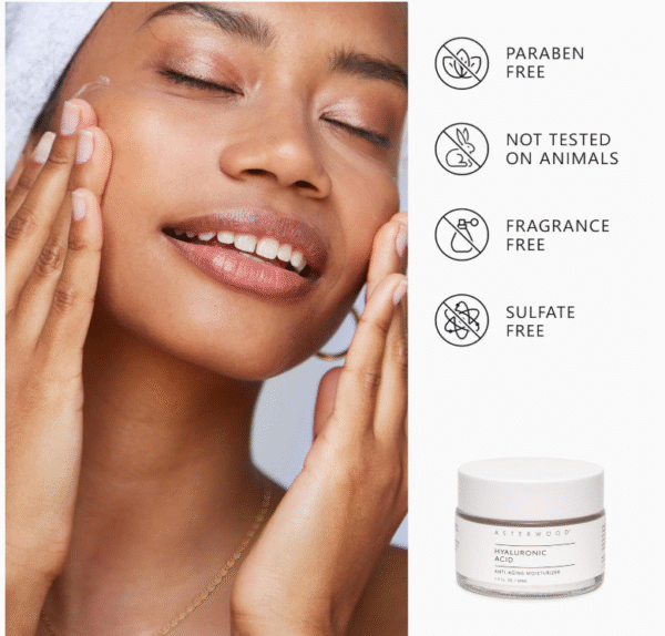 Asterwood Hyaluronic Acid Moisturizer - Anti-Aging, Wrinkle Reducing, Moisturizing, Hydrating - Fragrance-Free, Non-Comedogenic - 1.7 Fl Oz - Image 5