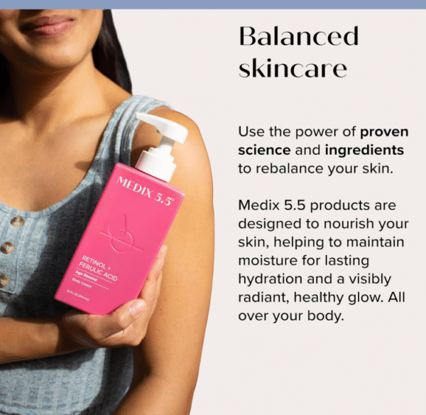 Medix 5.5 Retinol Body Lotion Firming Moisturizer | Crepey Skincare Treatment | Retinol Body Cream | Anti Aging Firming Cream For Women Targets Look Of Crepe Skin, Wrinkles, & Sagging Skin, 2-Pack - Image 8