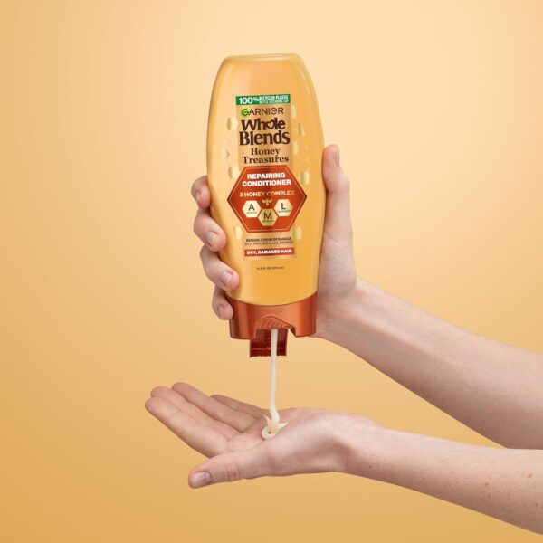 Garnier Whole Blends Honey Treasures Repairing Shampoo, Conditioner + Hair Mask Set for Dry, Damaged Hair (3 Items), 1 Kit (Packaging May Vary) - Image 2