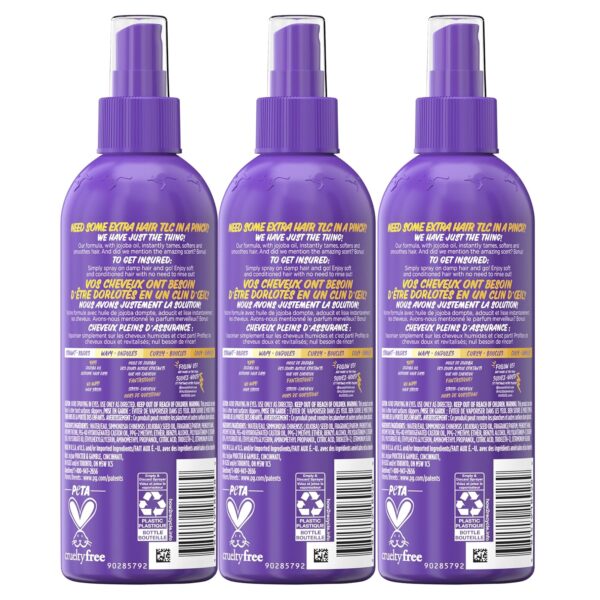 Aussie Hair Insurance Leave-In Conditioner Spray, Frizz Control, Softening with Jojoba & Sea Kelp, Moisturizing Treatment for All Hair Types, Juicy Citrus, 8 Fl Oz Each, Triple Pack - Image 2