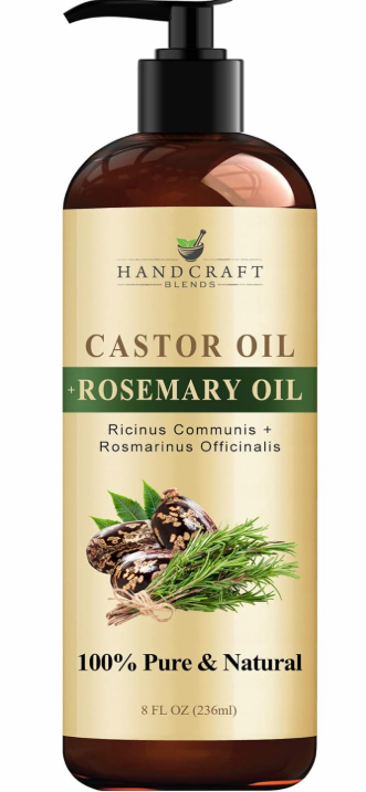 Handcraft Blends Castor Oil with Rosemary Oil - 8 Fl Oz - 100% Pure and Natural