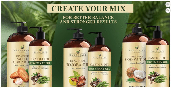 Handcraft Blends Castor Oil with Rosemary Oil - 8 Fl Oz - 100% Pure and Natural - Image 2