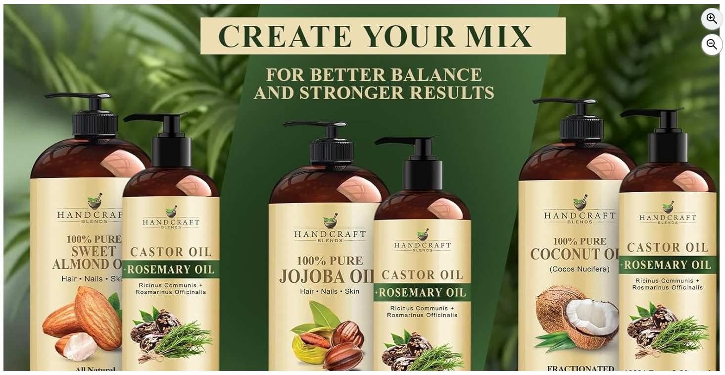 Handcraft Blends Castor Oil with Rosemary Oil - 8 Fl Oz - 100% Pure and Natural - Image 2