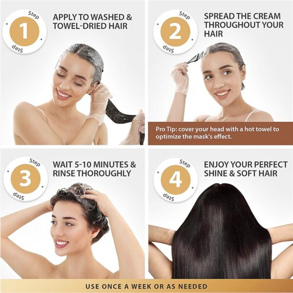 Karseell Collagen Hair Treatment Deep Repair Conditioning Argan Oil Collagen Hair Mask Essence for Dry Damaged Hair All Hair Types 16.90 oz 500ml - Image 3