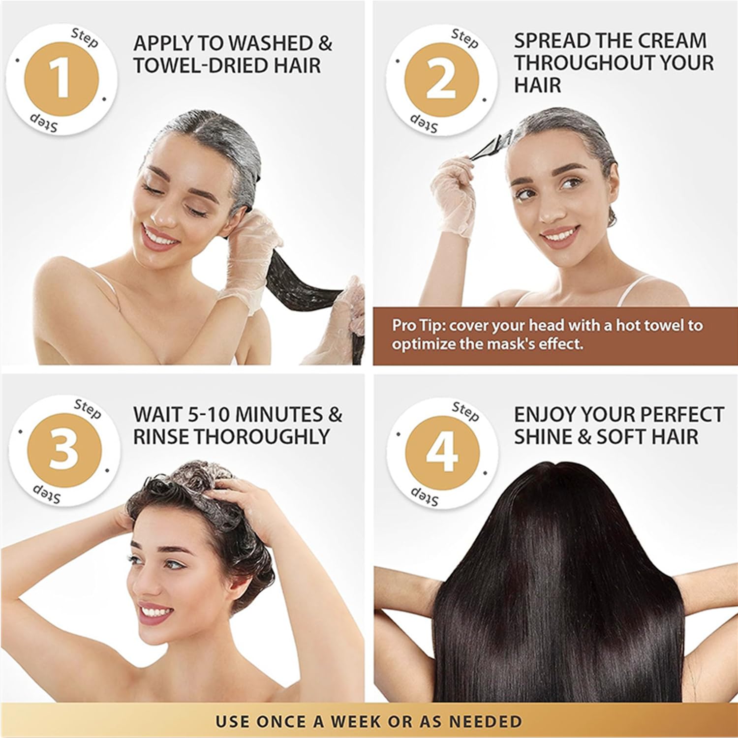 Karseell Collagen Hair Treatment Deep Repair Conditioning Argan Oil Collagen Hair Mask Essence for Dry Damaged Hair All Hair Types 16.90 oz 500ml - Image 3