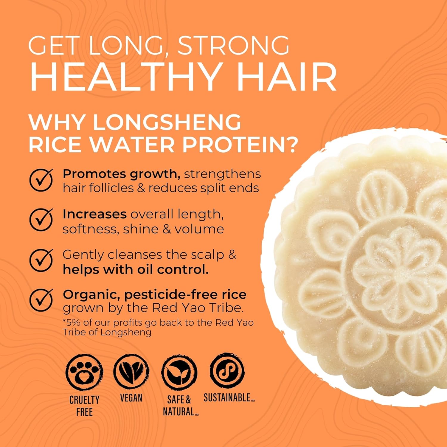 Viori Citrus Yao Shampoo and Conditioner Bar Set and Bamboo Holder - Made with Rice Water for Hair Growth - Handcrafted Sulfate Free Shampoo and Conditioner - Image 3